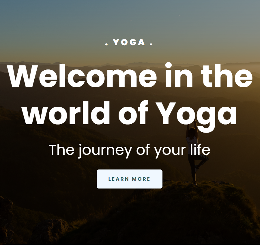 yoga landing page